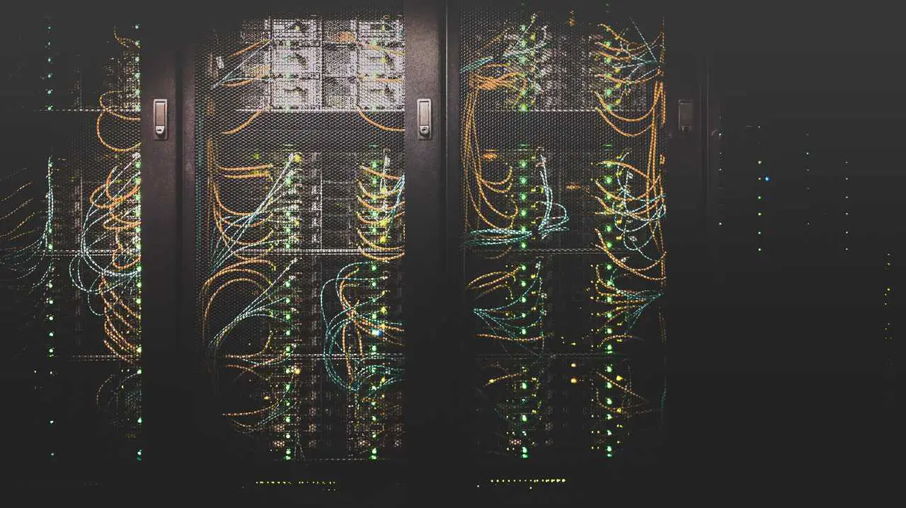 Close-up of a server from a data center